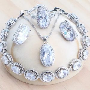 Silver and Transparent stone set