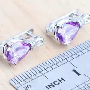 Silver and lilac stone set