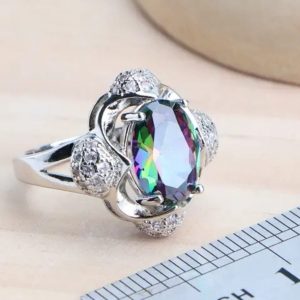 Silver and litmus stone set