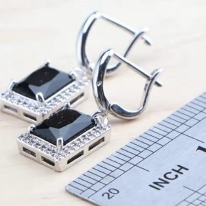 Silver and black stone set