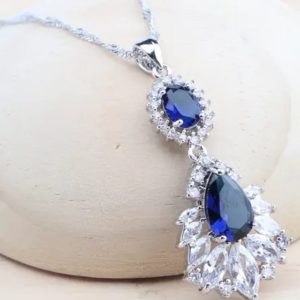 Silver and Blue stone set