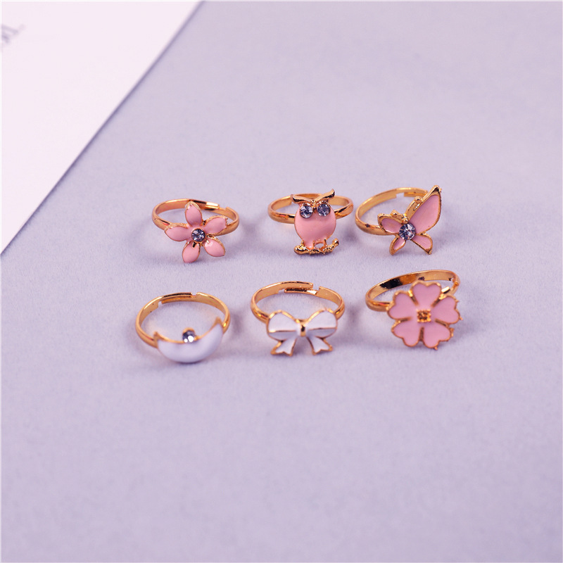 Traje de anillo para niños, anillo de aleación para niña, exquisito, caja de amor ajustable, conjunto de 36 piezas, anillo de caja de amor - Image 4
