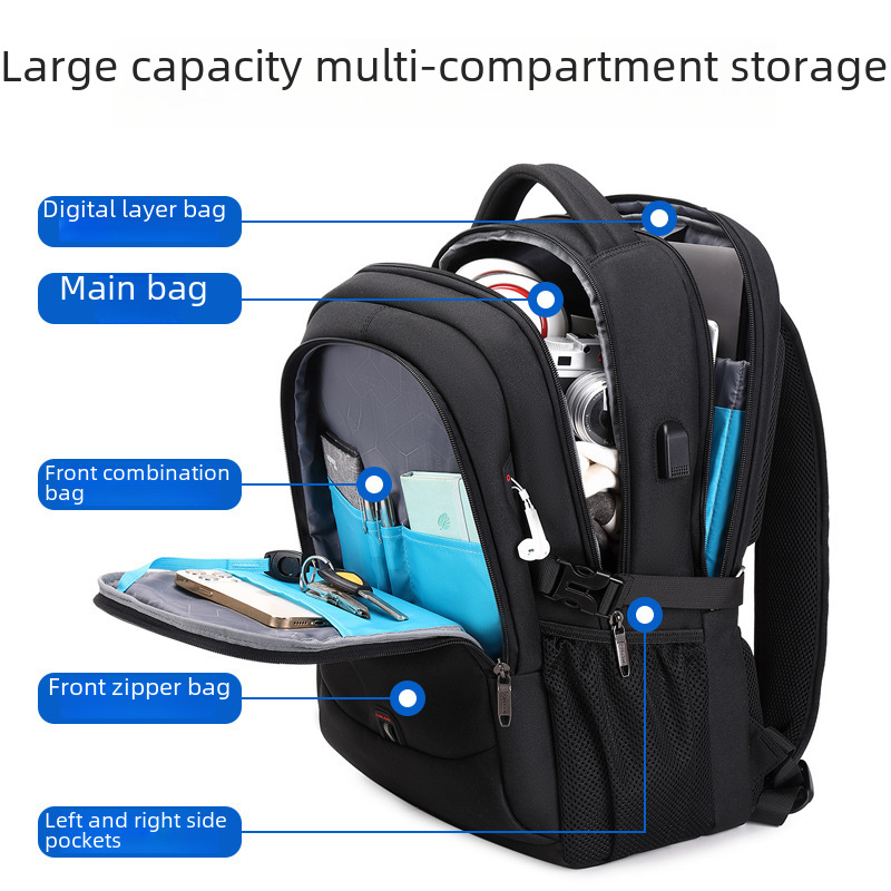 Nueva mochila informal de gran capacidad para hombre, para computadora de viaje de negocios - Image 5