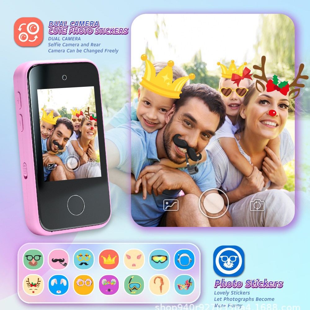 Teléfono móvil para niños cámara de 2,8 pulgadas HD Photo Video para niños IPS Touch Unicorn - Image 3