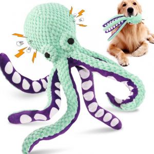 Juguete de peluche de perro pulpo, alivio interactivo de sonido, relleno, acompañe a mascota, perro grande  y pequeño