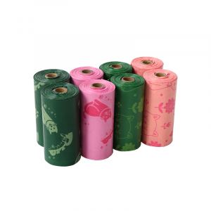 Bolsa de basura para mascotas degradable, bolsa de taburete con fragancia Epi, bolsa de taburete para mascotas, embalaje de Chuck en stock al por mayor