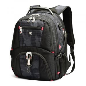 Mochila para Portátil de Viaje 17.3 Pulgadas Impermeable Antirrobo Mochila con Bolsillos RFID y Puerto de Carga USB Bolsa para Ordenador/Computadora para Universidad/Negocios-Negro