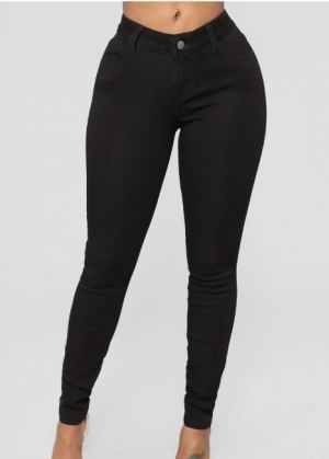 Vaqueros para mujer cintura alta elásticos, pantalones ajustados negro