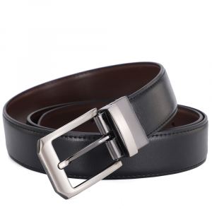 Cinturón de cuero genuino transfronterizo para hombre amazónico, hebilla de cinturón de hebilla giratoria, cinturón de cuero de vaca de dos lados, venta al por mayor