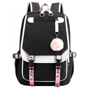 Mochilas para estudiantes de escuela primaria y secundaria con impresión de distribución de una pieza, mochila informal con cinta para hombres y mujeres