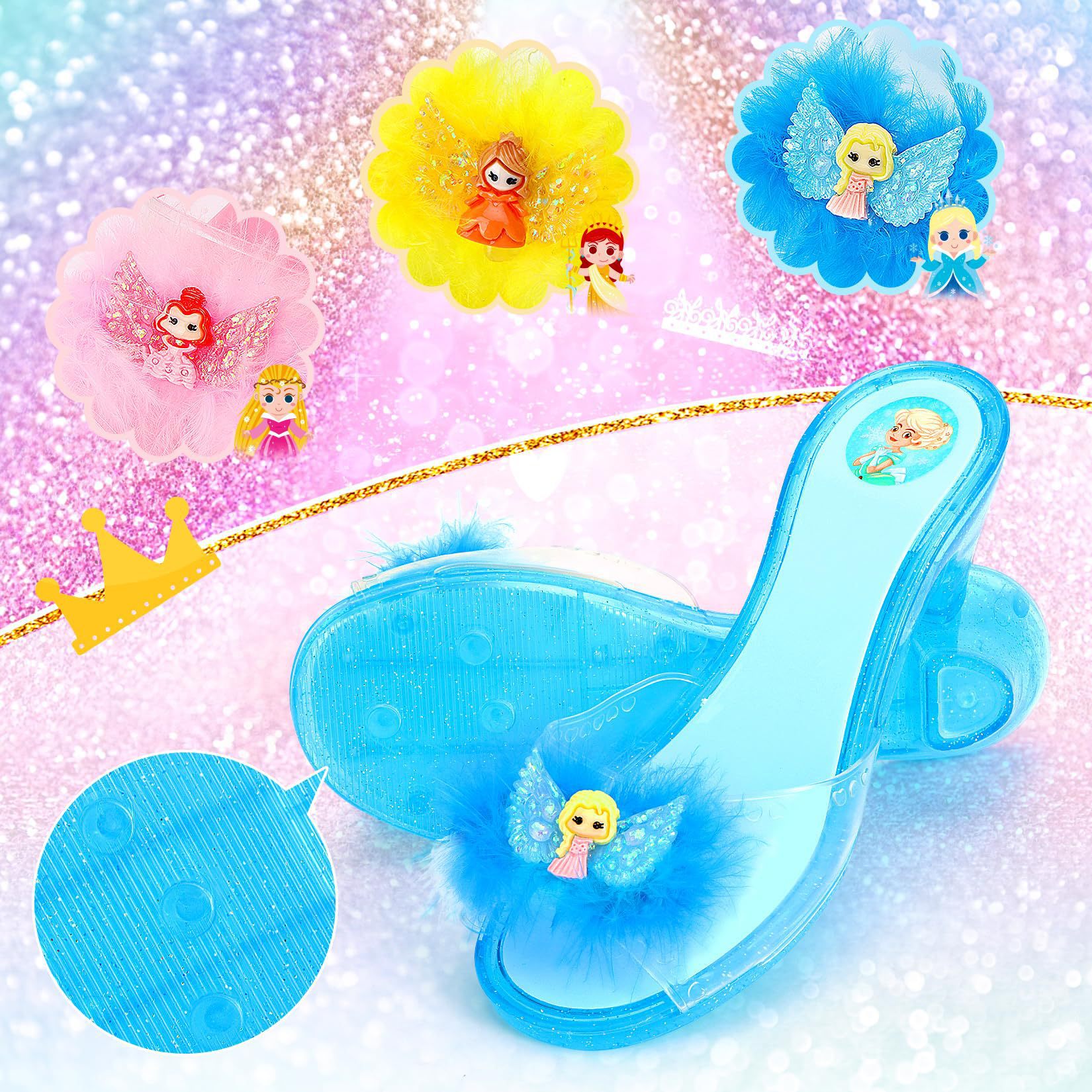 Princess clothes and shoes for children, pretend play house jewelry skirt, dance outfit, dress - Image 3