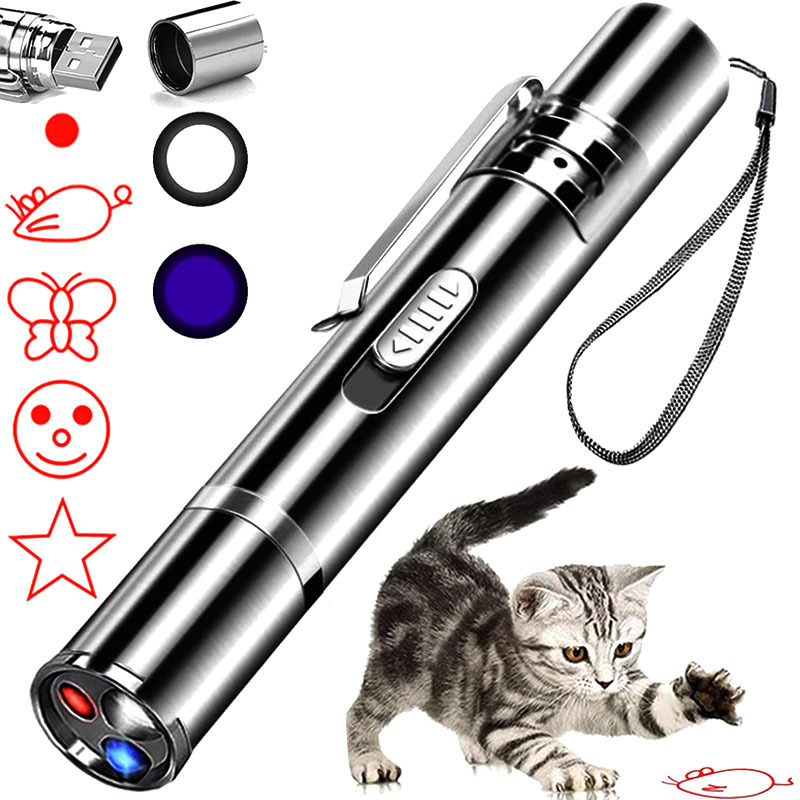 Pluma de gato divertida infrarroja de carga caliente, patrón de luz láser, gato, teaser, suministros para gato, juguete teaser para mascotas - Image 2