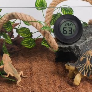 Caja para mascotas, medidor de humedad de temperatura integrado, higrómetro electrónico, medidor de humedad, medidor de humedad para gatear, termómetro para incubadora de tanque de reptiles Hall