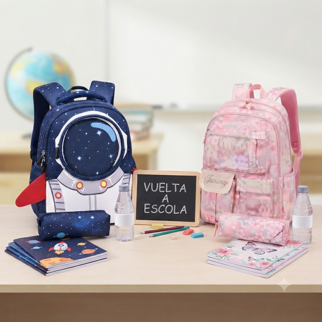 Back-to-School Backpack Set: 2-Piece Galactic & Blossom Collection for Boys and Girls Back-to-School Backpack Set: 2-Piece Galactic & Blossom Collection for Boys and Girls